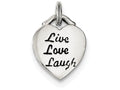 FJC Finejewelers Sterling Silver Live Laugh Love Heart Pendant Necklace - Chain Included