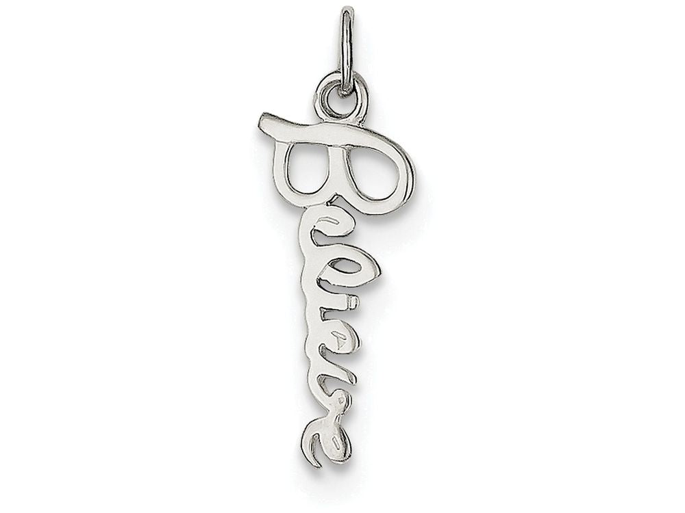 FJC Finejewelers Sterling Silver Believe Pendant Necklace - Chain Included