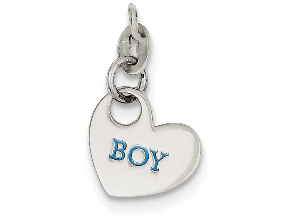 FJC Finejewelers Sterling Silver Polished Enamel Boy Charm