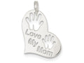 FJC Finejewelers Sterling Silver Polished Love My Mom Heart Pendant Necklace - Chain Included