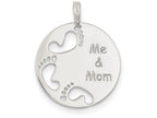 FJC Finejewelers Sterling Silver Polished Me and Mom Pendant Necklace - Chain Included