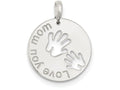 FJC Finejewelers Sterling Silver Polished Love You Mom Pendant Necklace - Chain Included