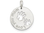 FJC Finejewelers Sterling Silver Polished Love You Mom Pendant Necklace - Chain Included