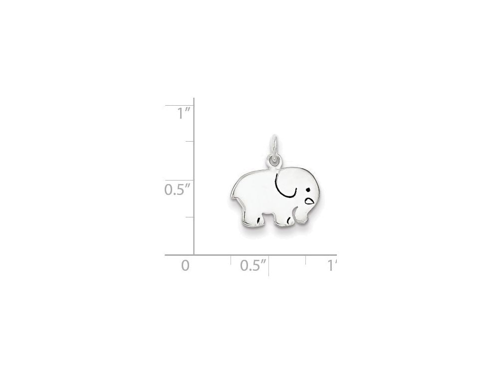 FJC Finejewelers Sterling Silver Enameled Elephant Charm