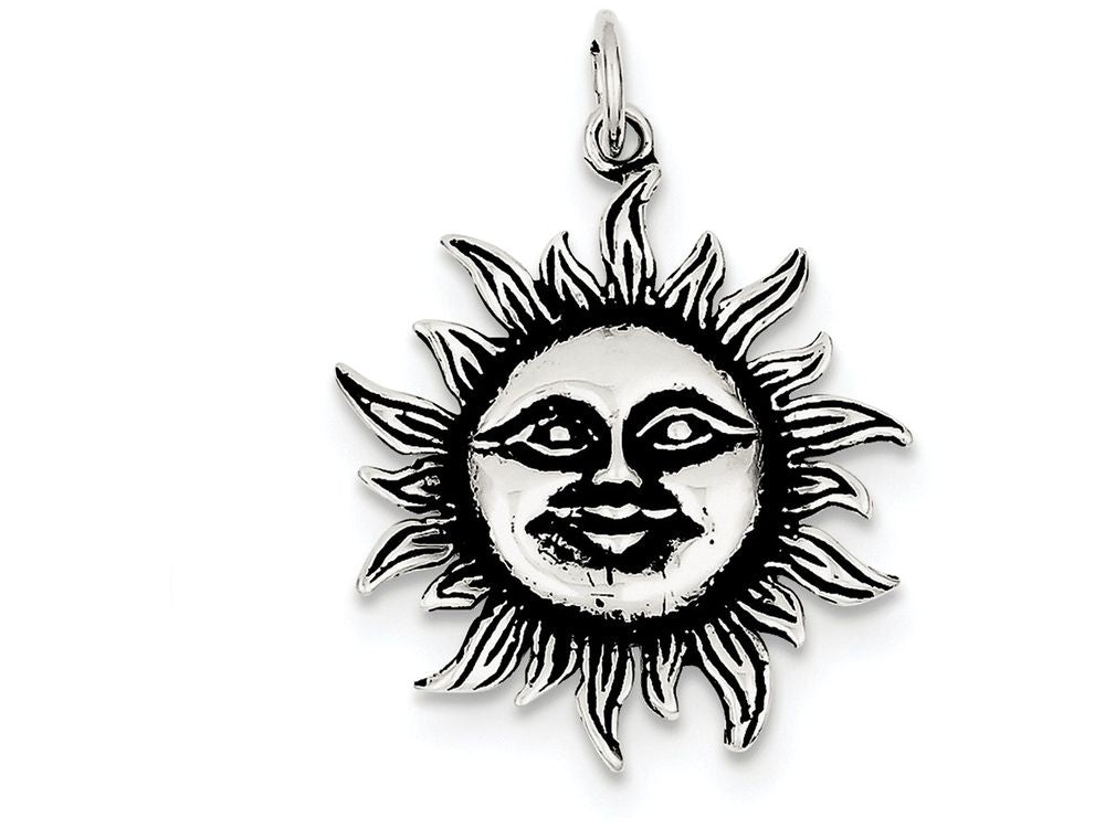 FJC Finejewelers Sterling Silver Antiqued Sun Charm