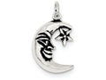FJC Finejewelers Sterling Silver Antiqued Moon Charm