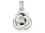 FJC Finejewelers Sterling Silver Rose Pendant Necklace - Chain Included