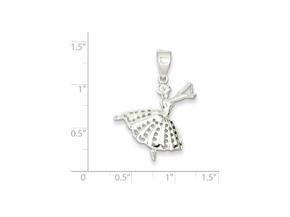 FJC Finejewelers Sterling Silver Polished Ballerina Pendant Necklace - Chain Included