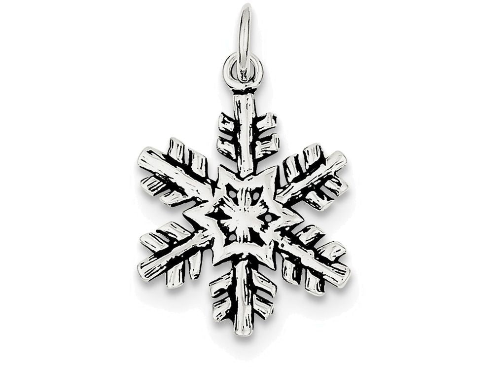 FJC Finejewelers Sterling Silver Antiqued Snow Flake Charm