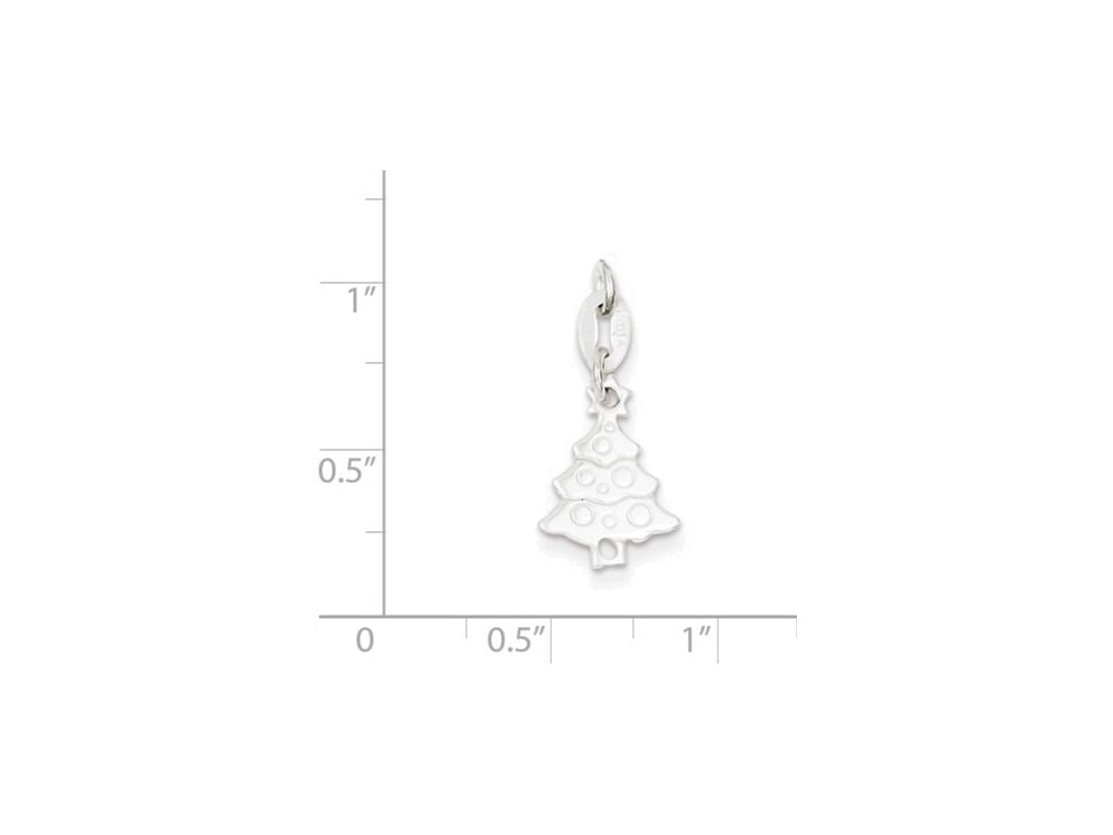 FJC Finejewelers Sterling Silver Polished Christmas Tree Charm
