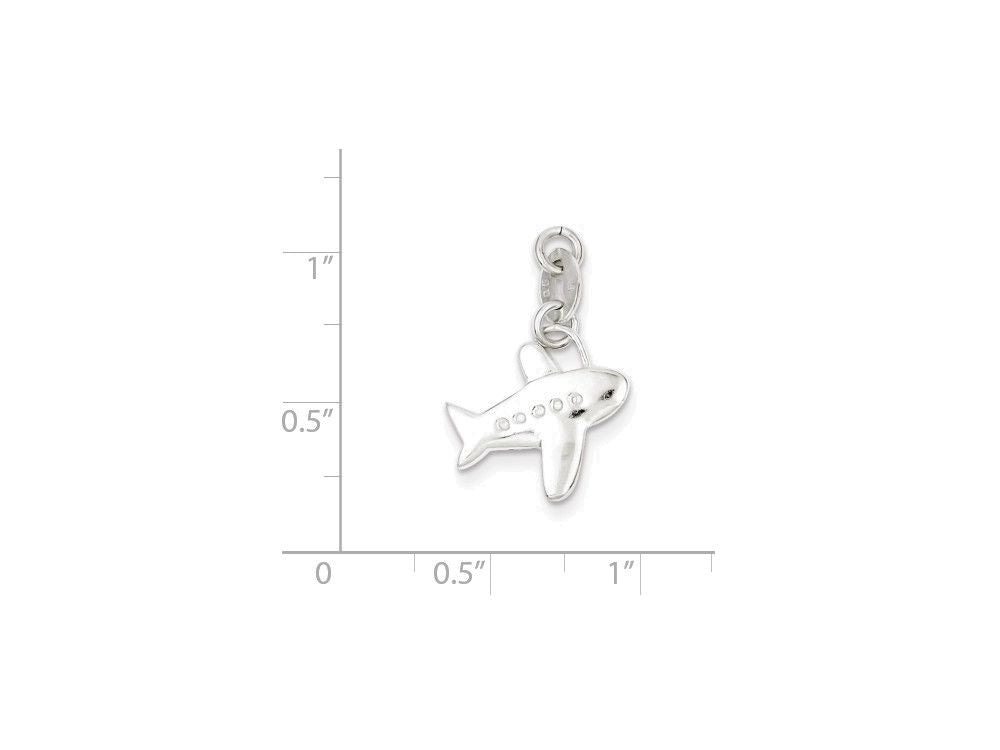 FJC Finejewelers Sterling Silver Polished Airplane Charm