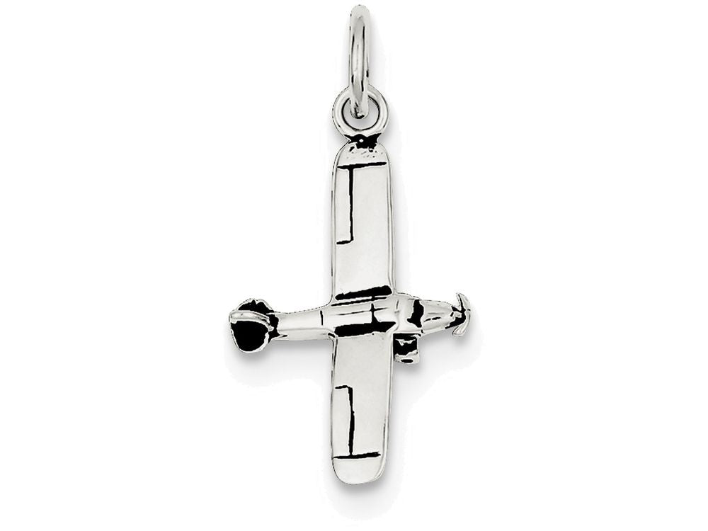 FJC Finejewelers Sterling Silver Antiqued Airplane Charm