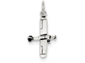 FJC Finejewelers Sterling Silver Antiqued Airplane Charm
