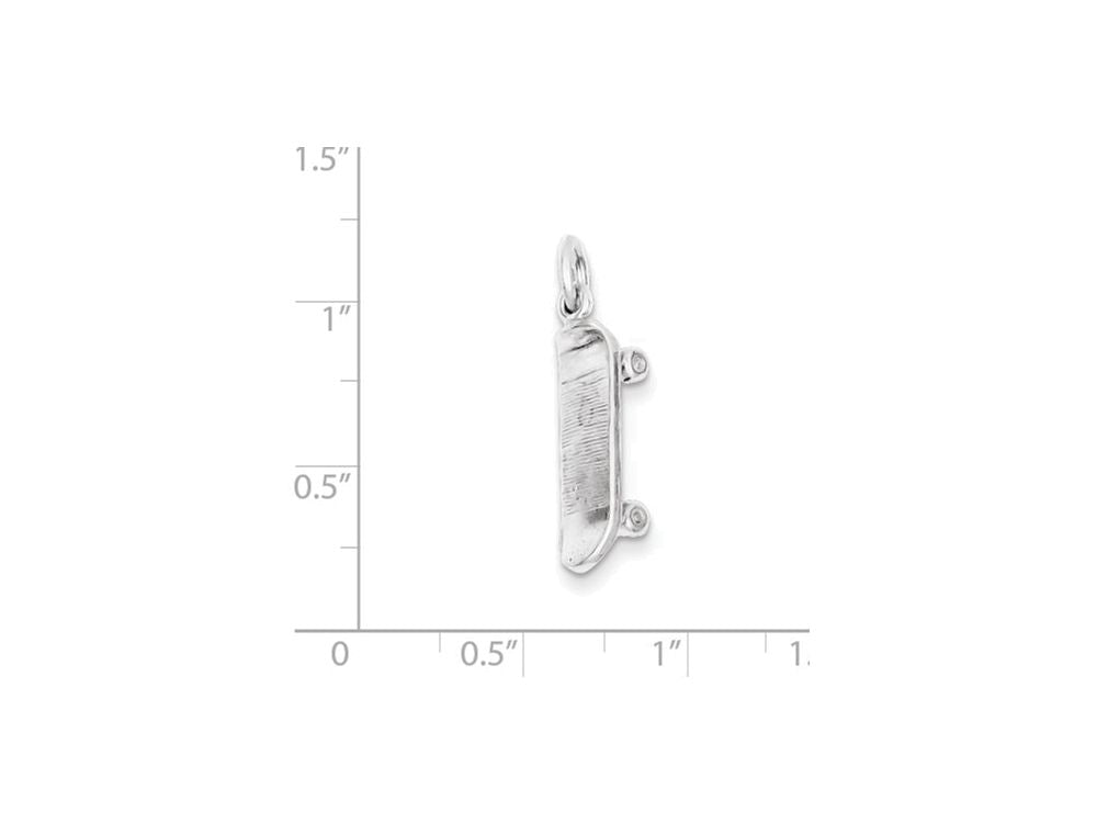 FJC Finejewelers Sterling Silver Skateboard Charm