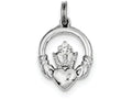 FJC Finejewelers Sterling Silver Cubic Zirconia Irish Claddagh Pendant Necklace - Chain Included