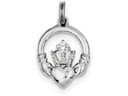FJC Finejewelers Sterling Silver Cubic Zirconia Irish Claddagh Pendant Necklace - Chain Included