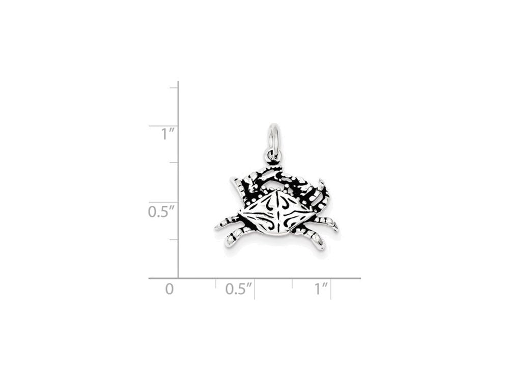 FJC Finejewelers Sterling Silver Antiqued Crab Charm