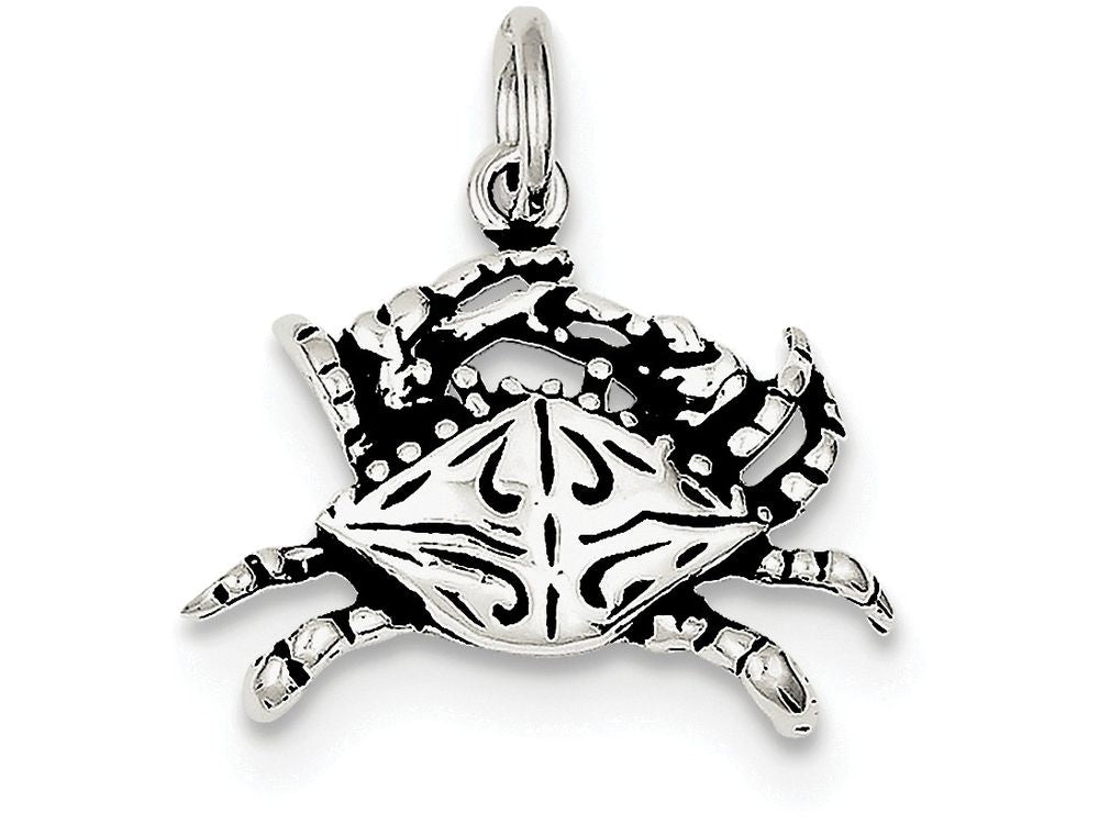 FJC Finejewelers Sterling Silver Antiqued Crab Charm