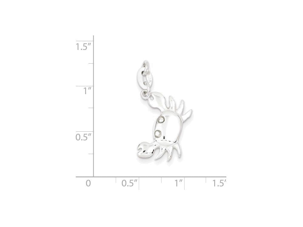 FJC Finejewelers Sterling Silver Polished Crab Charm