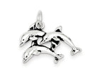 FJC Finejewelers Sterling Silver Antiqued Dolphin Charm