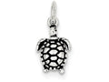 FJC Finejewelers Sterling Silver Antiqued Turtle Charm