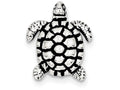 FJC Finejewelers Sterling Silver Antiqued Turtle Charm
