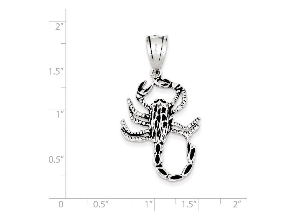 FJC Finejewelers Sterling Silver Antiqued Scorpion Charm
