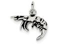 FJC Finejewelers Sterling Silver Antiqued Shrimp Charm