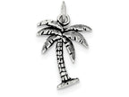 FJC Finejewelers Sterling Silver Antiqued Palm Tree Charm