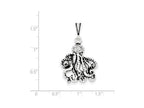 FJC Finejewelers Sterling Silver Antiqued Octopus Charm