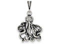 FJC Finejewelers Sterling Silver Antiqued Octopus Charm