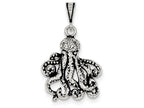 FJC Finejewelers Sterling Silver Antiqued Octopus Charm