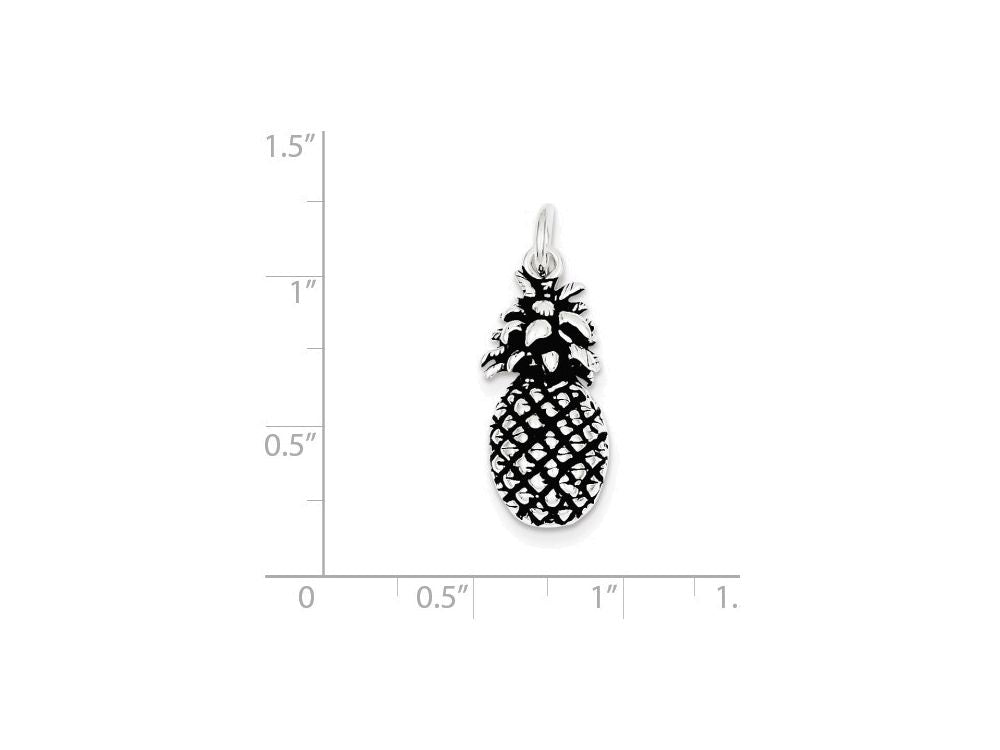 FJC Finejewelers Sterling Silver Antiqued Pineapple Charm