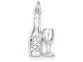 FJC Finejewelers Sterling Silver Cubic Zirconia Wine Bottle/glass Charm Pendant Necklace