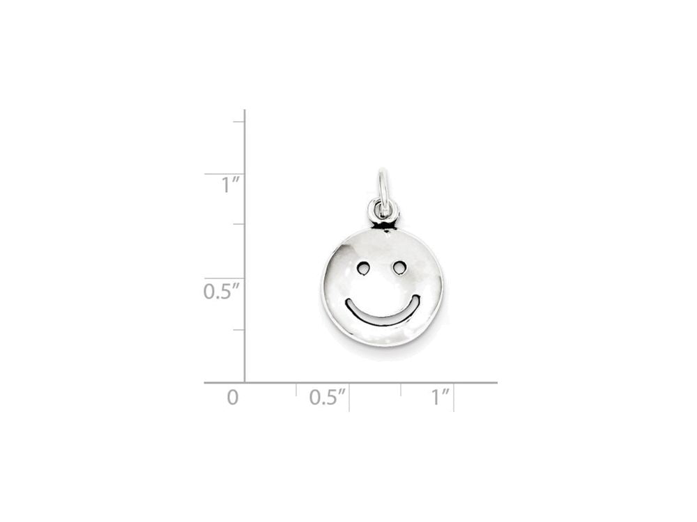 FJC Finejewelers Sterling Silver Antiqued Smiley Face Charm