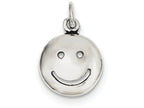 FJC Finejewelers Sterling Silver Antiqued Smiley Face Charm