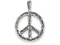 FJC Finejewelers Sterling Silver Antiqued Peace Sign Charm