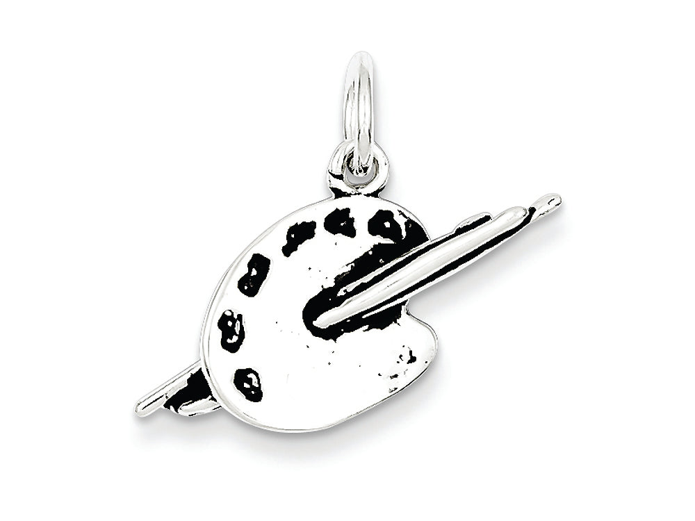 FJC Finejewelers Sterling Silver Antiqued Artist Palette Charm