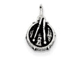 FJC Finejewelers Sterling Silver Antiqued Drum Charm