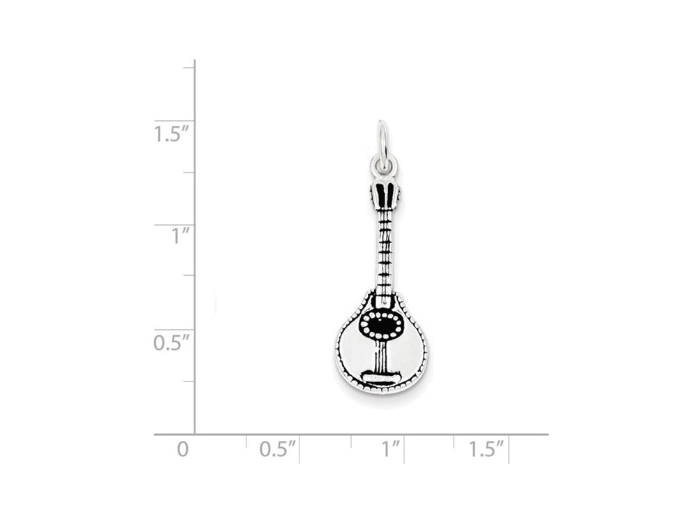 FJC Finejewelers Sterling Silver Antiqued Ukulele Charm