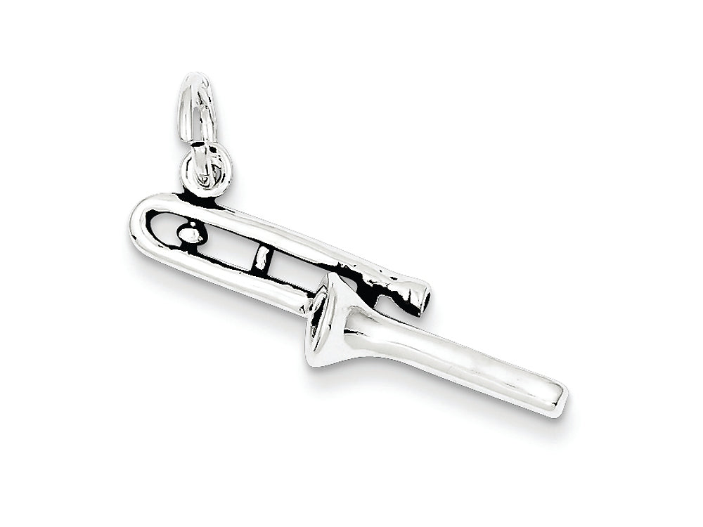 FJC Finejewelers Sterling Silver Antiqued Trombone Charm