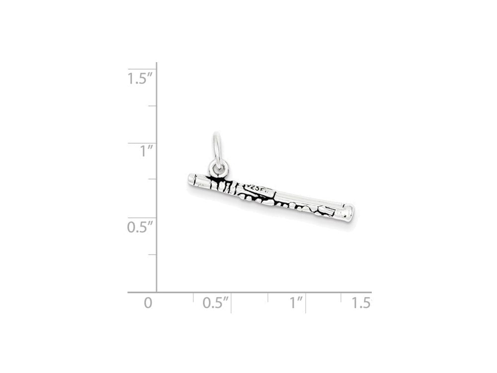 FJC Finejewelers Sterling Silver Antiqued Clarinet Charm