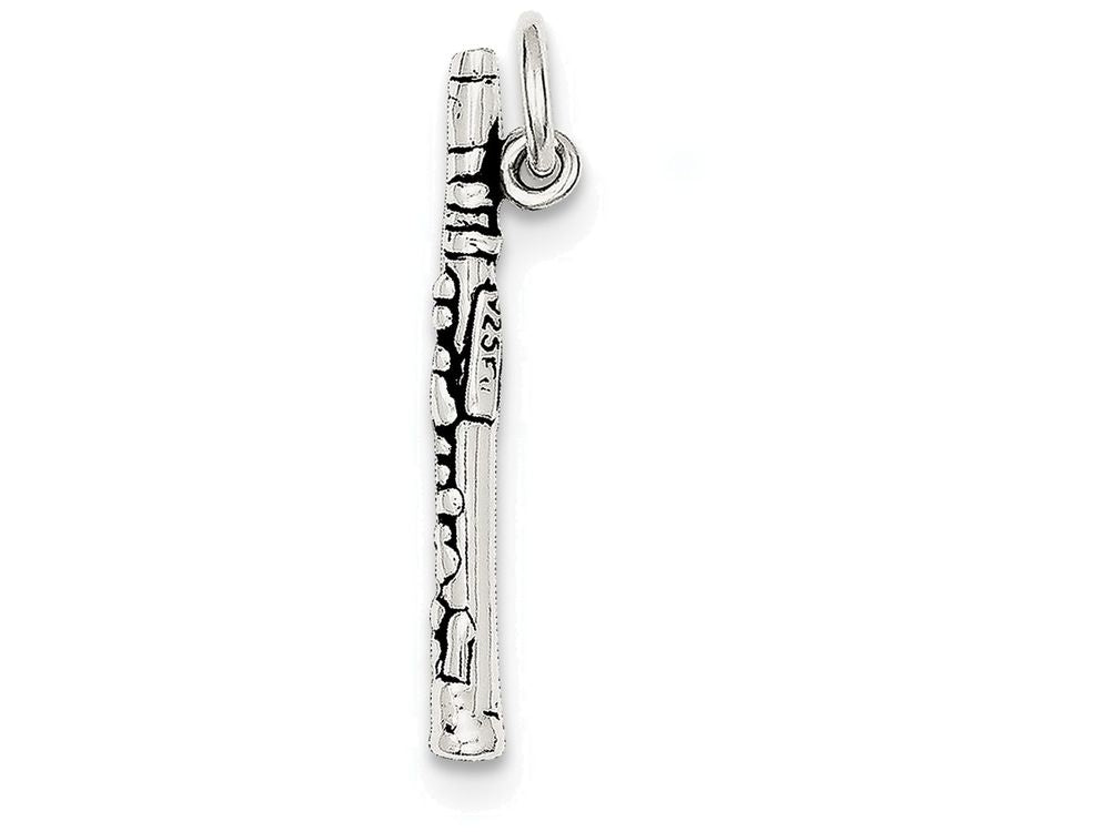 FJC Finejewelers Sterling Silver Antiqued Clarinet Charm