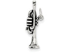 FJC Finejewelers Sterling Silver Antiqued Trumpet Charm