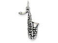 FJC Finejewelers Sterling Silver Antiqued Saxophone Charm