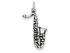 FJC Finejewelers Sterling Silver Antiqued Saxophone Charm