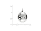 FJC Finejewelers Sterling Silver Antiqued Music Staff Charm
