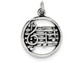 FJC Finejewelers Sterling Silver Antiqued Music Staff Charm