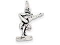 FJC Finejewelers Sterling Silver Antiqued Gymnasts Charm