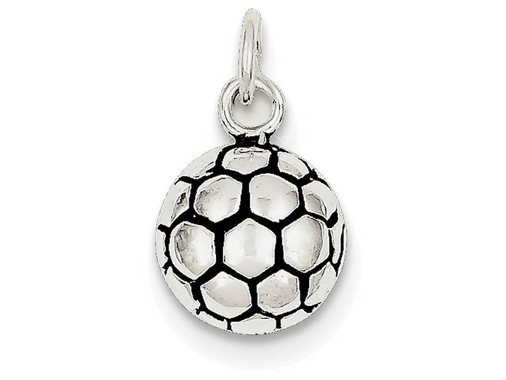 FJC Finejewelers Sterling Silver Antiqued Soccer Ball Charm